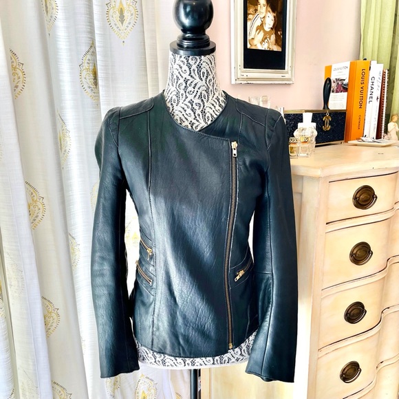Maje Lamb Leather Moto Jacket - Picture 8 of 16